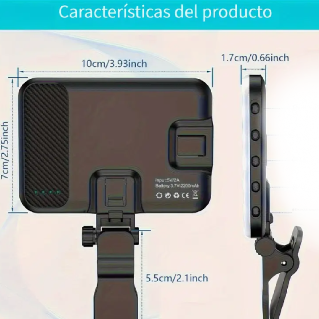 ShineShot PORTATIL 2025 / Foco led con soporte para el movil